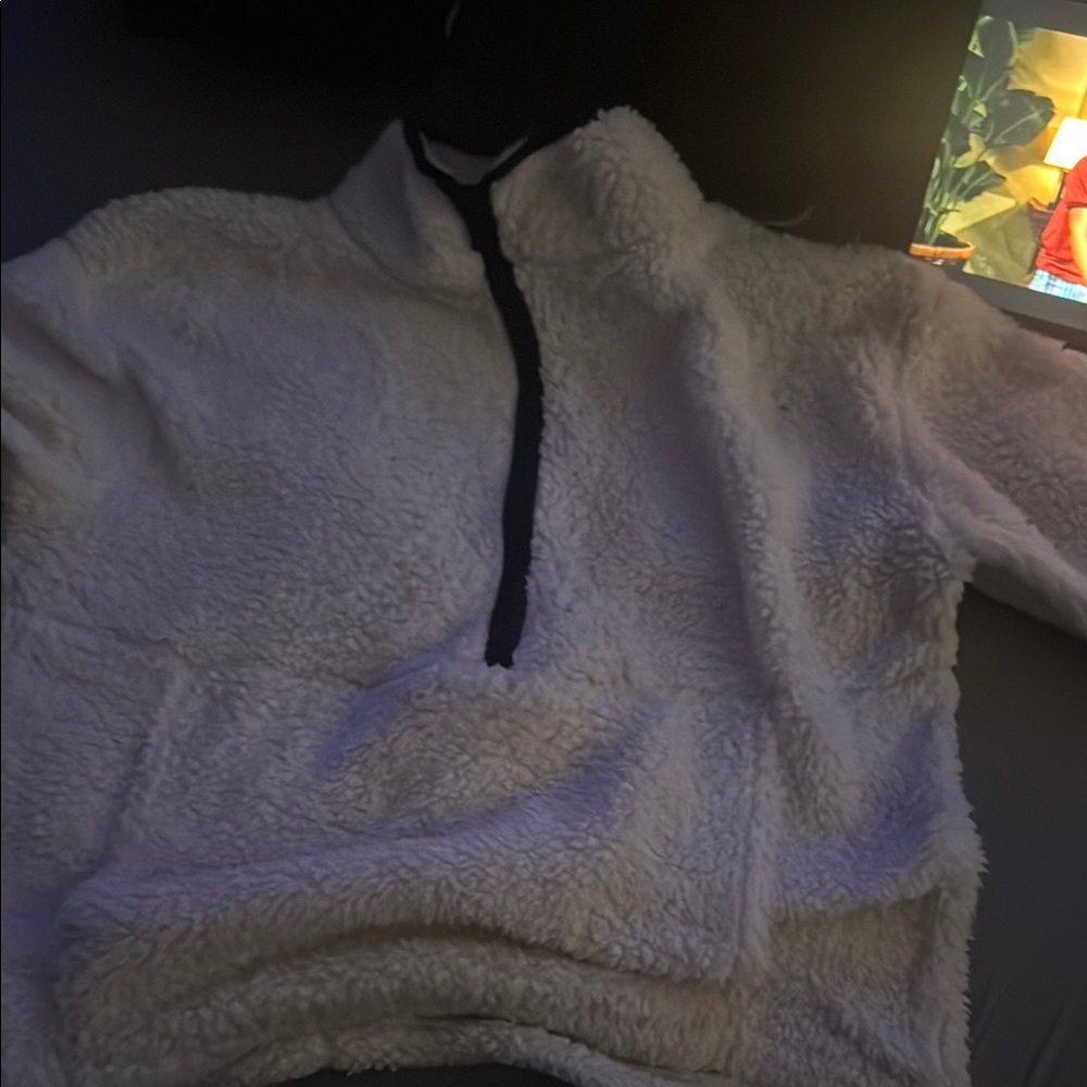 Cozy White Sherpa Pullover
